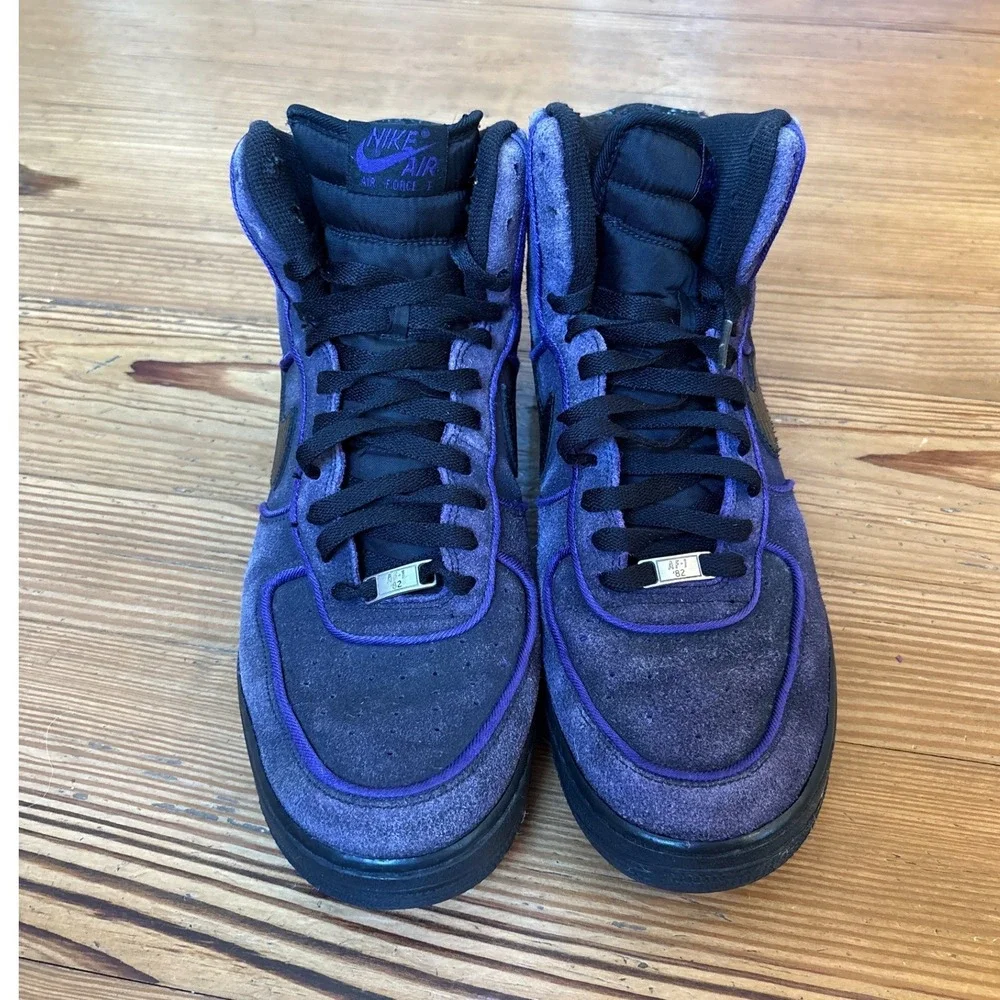 Nike‎ Air Force 1 High Mens Purple Suede Black Croc Swoosh 315121-016 SIZE 12